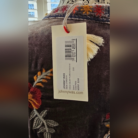 Brand New Johnny Was Velvet Sisilia Embroidered with Bell sleeves - Picture 9 of 11